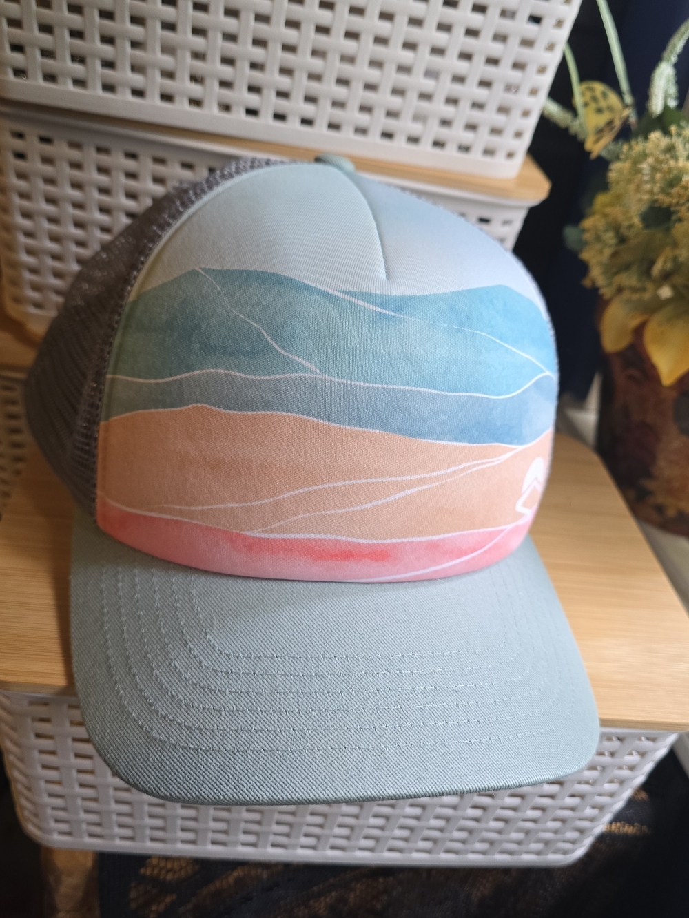 Sunday Afternoons Womens Trucker Cap in Pastel Beach Surf Colors